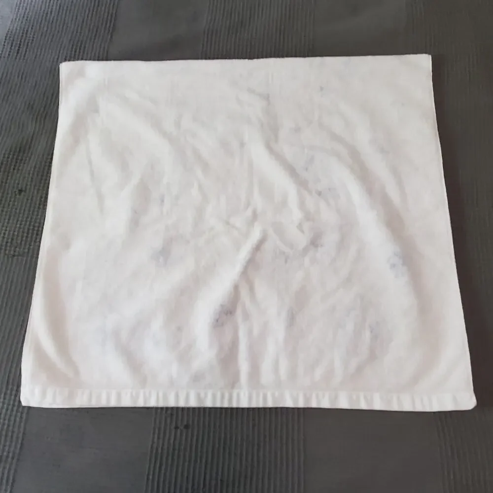 Vintage Fieldcrest Bath Towel Floral White Purple Green Toile Retro 24x46 USA